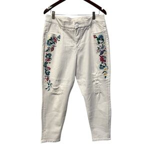 Seven7 Melissa McCarthy Slimming Silhouette System  floral white jeans NWT  16